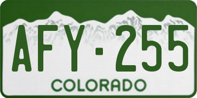 CO license plate AFY255