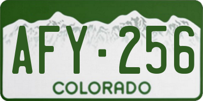 CO license plate AFY256