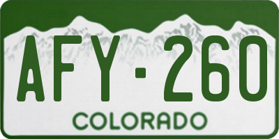 CO license plate AFY260