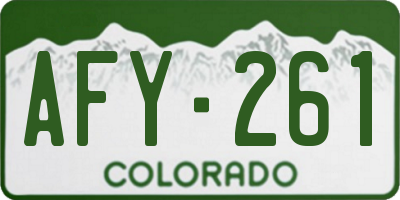 CO license plate AFY261