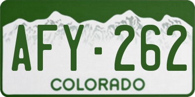 CO license plate AFY262