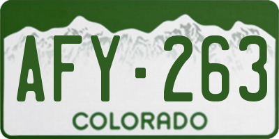 CO license plate AFY263