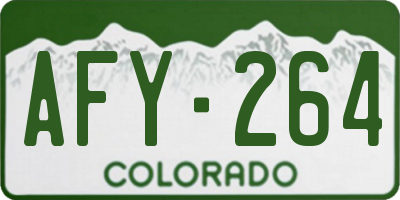 CO license plate AFY264