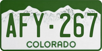 CO license plate AFY267