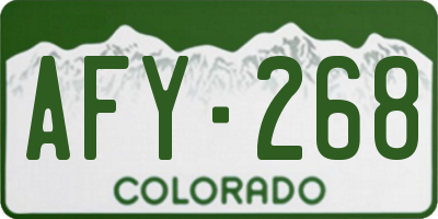 CO license plate AFY268