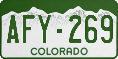 CO license plate AFY269