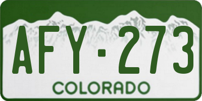CO license plate AFY273
