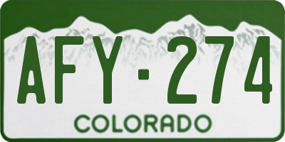 CO license plate AFY274