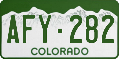 CO license plate AFY282