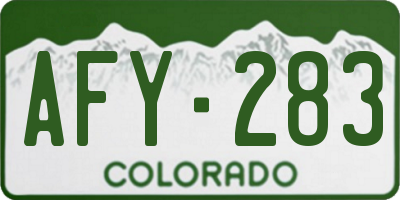 CO license plate AFY283