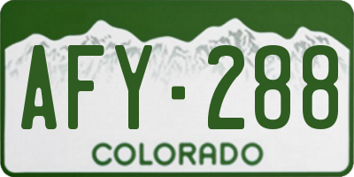 CO license plate AFY288