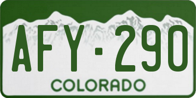 CO license plate AFY290