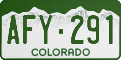CO license plate AFY291