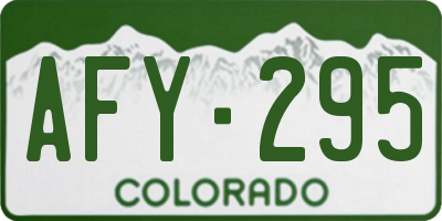 CO license plate AFY295