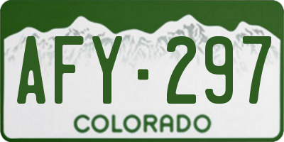 CO license plate AFY297