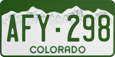 CO license plate AFY298