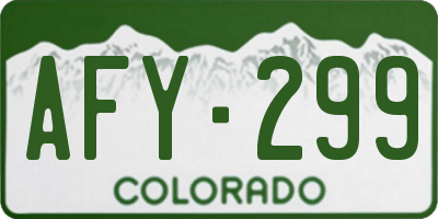 CO license plate AFY299