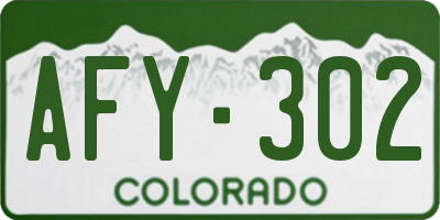 CO license plate AFY302