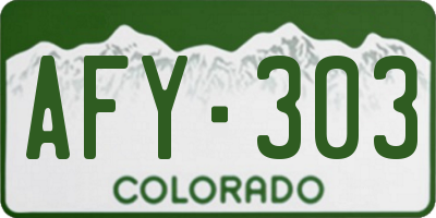 CO license plate AFY303