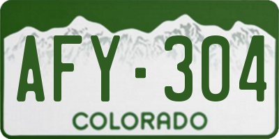CO license plate AFY304