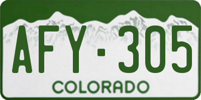 CO license plate AFY305