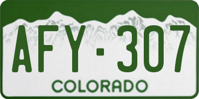 CO license plate AFY307