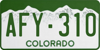 CO license plate AFY310