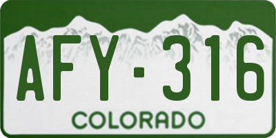 CO license plate AFY316
