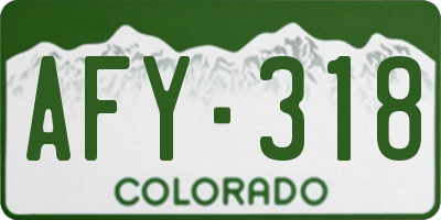 CO license plate AFY318