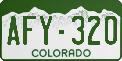 CO license plate AFY320