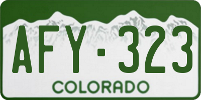 CO license plate AFY323