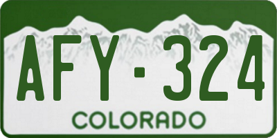 CO license plate AFY324