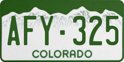 CO license plate AFY325