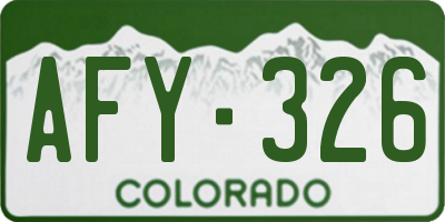 CO license plate AFY326