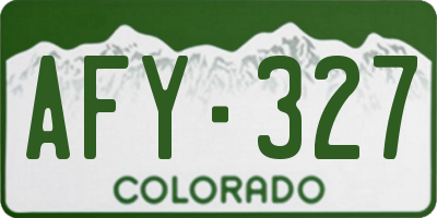 CO license plate AFY327