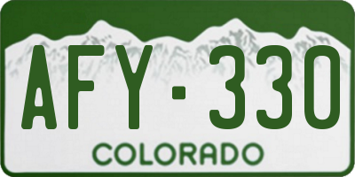 CO license plate AFY330