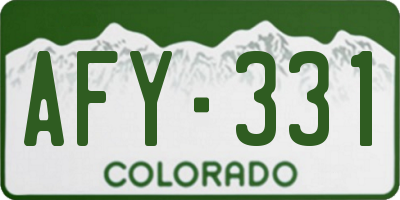 CO license plate AFY331
