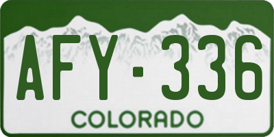 CO license plate AFY336