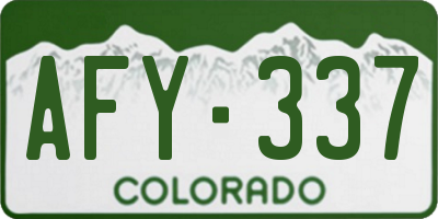 CO license plate AFY337