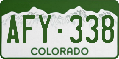 CO license plate AFY338