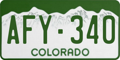 CO license plate AFY340