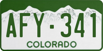 CO license plate AFY341