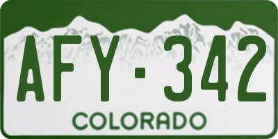 CO license plate AFY342