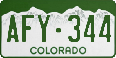 CO license plate AFY344