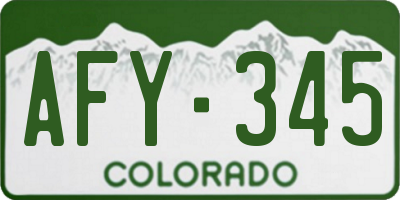 CO license plate AFY345
