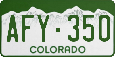 CO license plate AFY350
