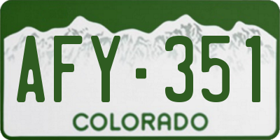 CO license plate AFY351