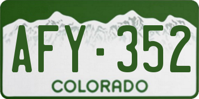 CO license plate AFY352
