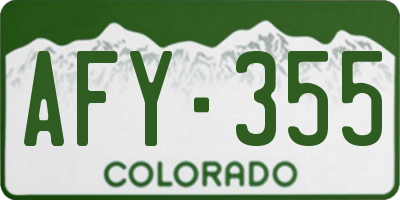 CO license plate AFY355