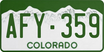 CO license plate AFY359